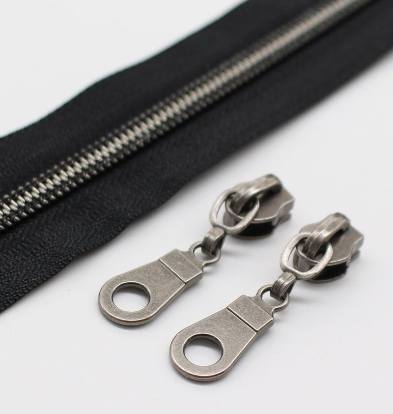 YaHoGa 50PCS #5 Gunmetal Pulls for Nylon Coil Zippers Gun Metal Zipper Sliders for Luggages Purses Bags Bulk(Gunmetal) - Image 2